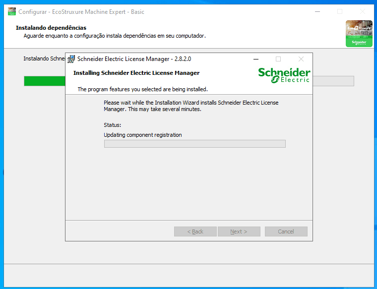 Processo de instalação do machine expert basic.
