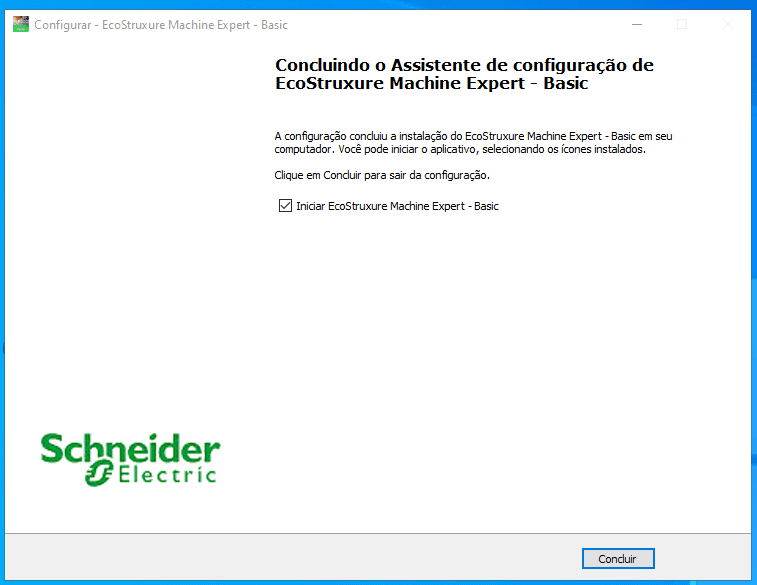 Instalação do Machine expert basic concluida.