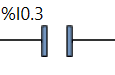 imagem que mostra um elemento na logica ladder, o contato normalmente aberto.