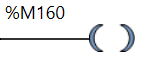 imagem que mostra um elemento na logica ladder, a bobina.