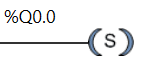 imagem mostrando uma bobina set na logica ladder.