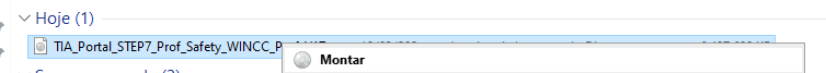 print que mostra a montagem do arquivo TIA Portal no windows.