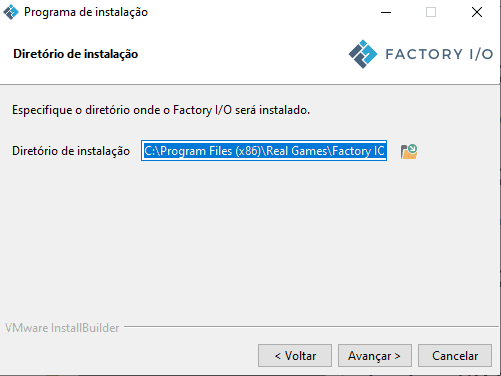 diretório de instalação factory io