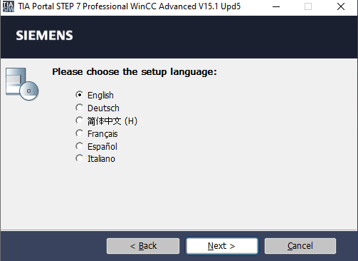 print de escolha de idioma do setup