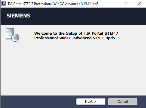 print de boa vindas do setup para TIA Portal STEP 7 PRofessional WinCC v15.1